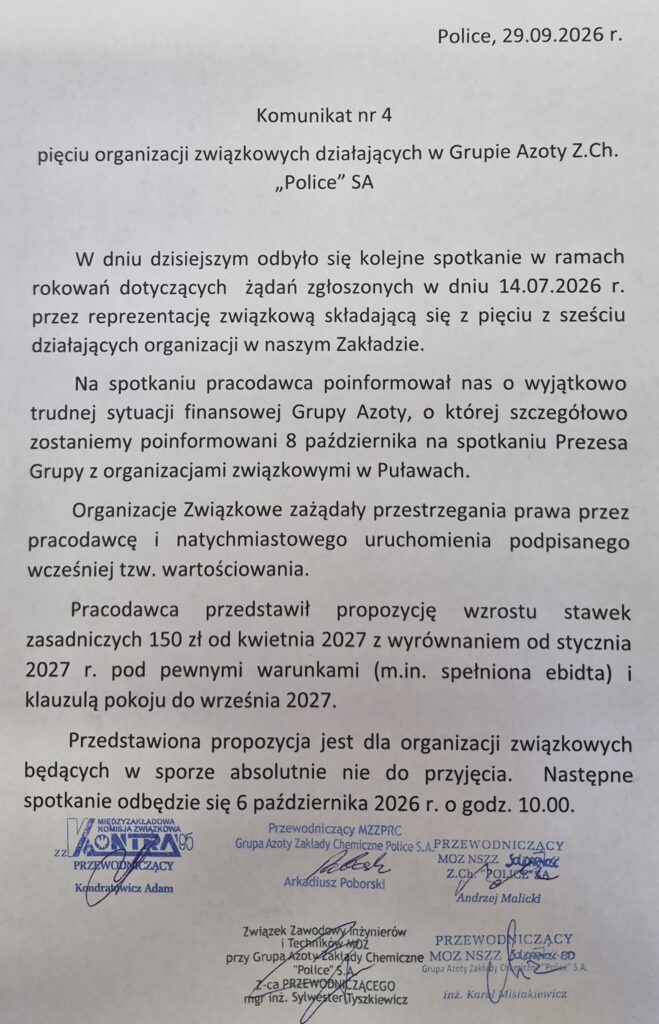 Komunikat nr 4